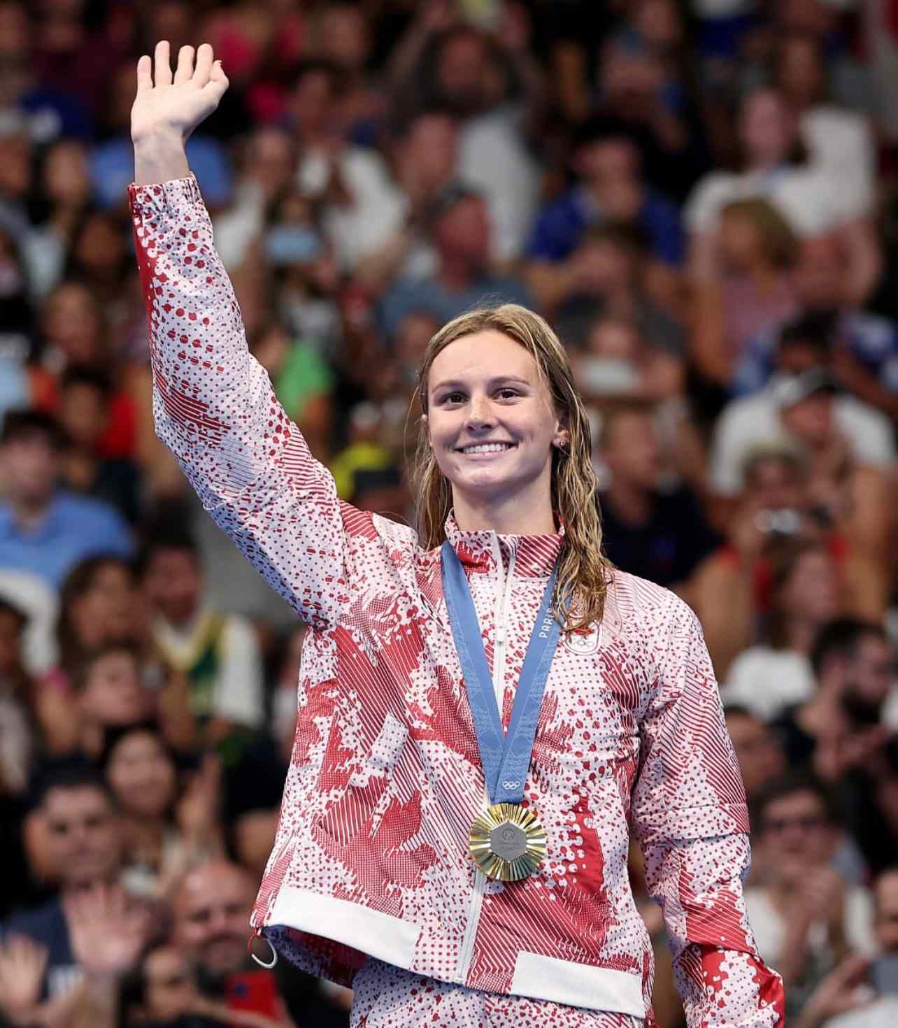 Summer McIntosh at a major swim event in 2025, one of the key milestones in her growing net worth journey